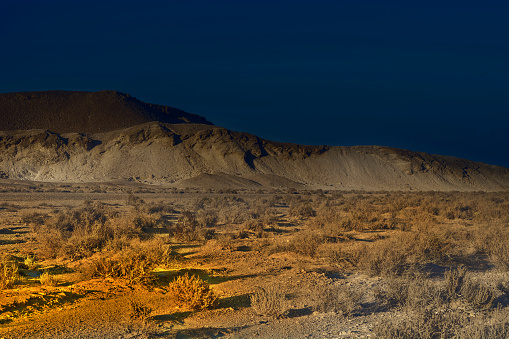 El Jable desert on volcanic island Lanzarote