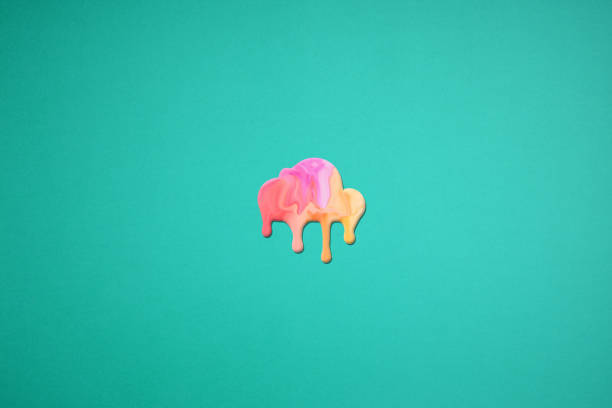 istock Creative minimal vivid dripping mixed colors cloud. Colorful paint background. 1251727844