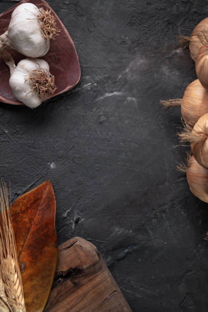 istock Grains and vegetables concept on stone background 1251728044