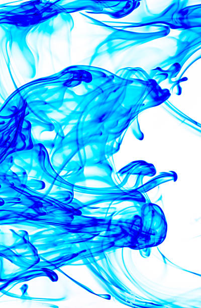 istock Blue colors created by ink for background 1251737100