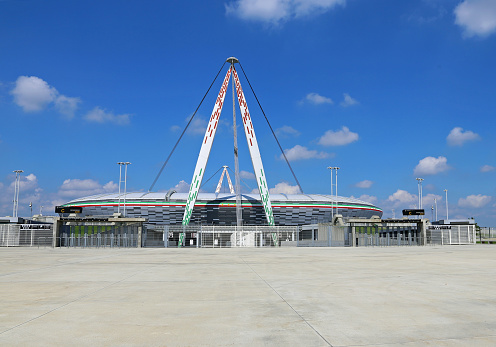 Torino, TO, Italy - August 26, 2016: Outside of the famous stadium called Juventus Stadium