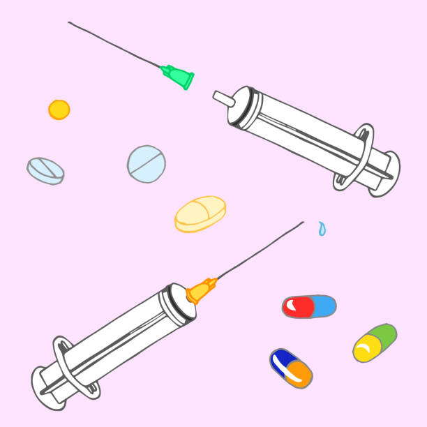 Syringes Pills And Capsules On A Pink Background Medical Vector Illustration Stock Illustration - Download Image Now - iStock Syringes Pills And Capsules On A Pink Background Medical Vector Illustration Stock Illustration - Download Image Now - iStock