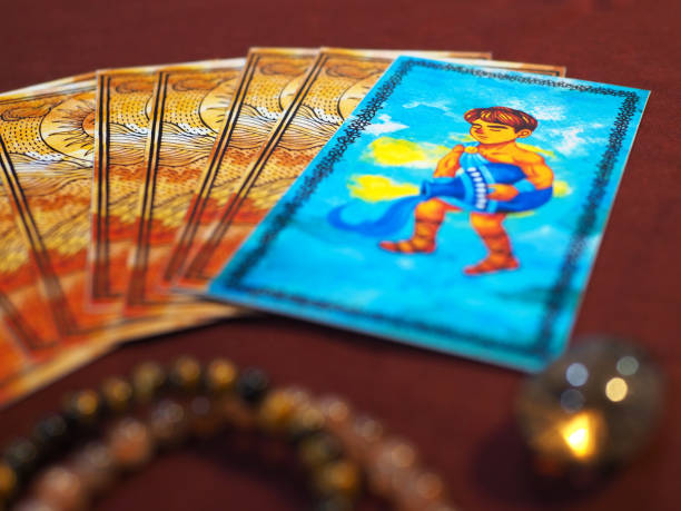 istock tarot card reading aquarius horoscope fortune teller astrologer divination selected focus 1251741736