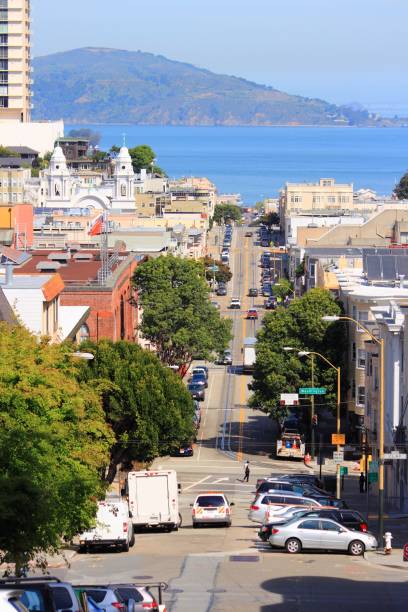 san francisco streets - nob hill imagens e fotografias de stock