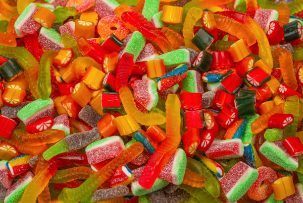 istock Assorted gummy candies. Top view. Jelly  sweets background. 1251742089