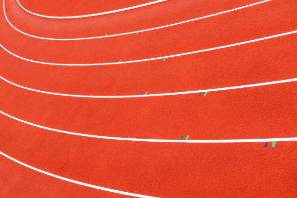 istock Abstract wallpaper macro background: Athletics track curve 1251743157