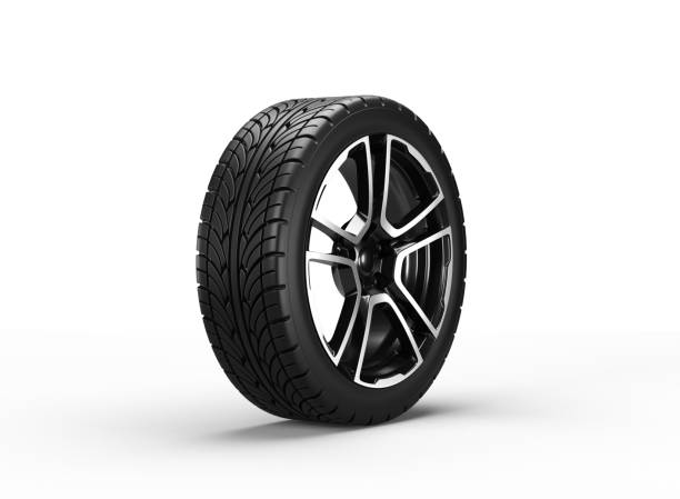 istock car wheel isolated on white background. 3D rendering illustration. 1251743207