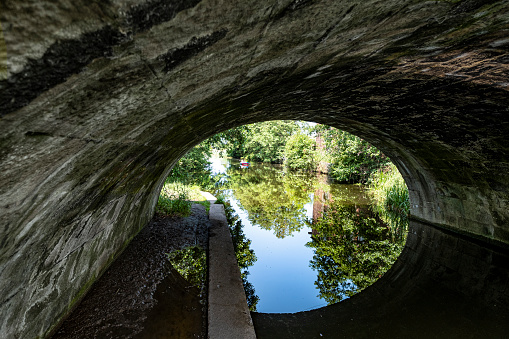 Symmetry beneath canal bridge