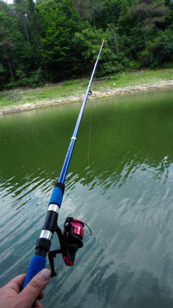 istock Fishing in the forest, reflection in the water, beautiful scenery 1251772745