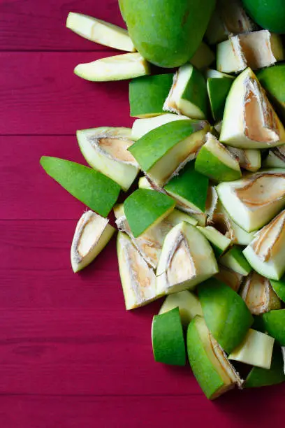 Photo of Green Mango slices for pickle ingredients