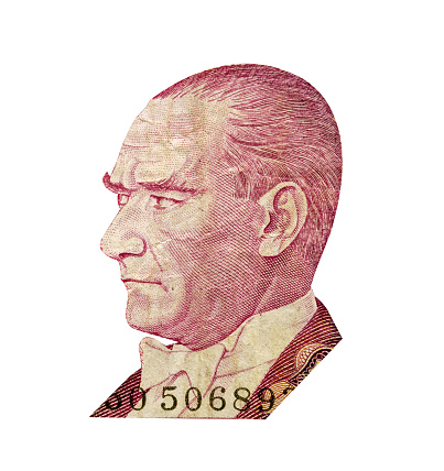 Ataturk portrait on old Turkish Banknot