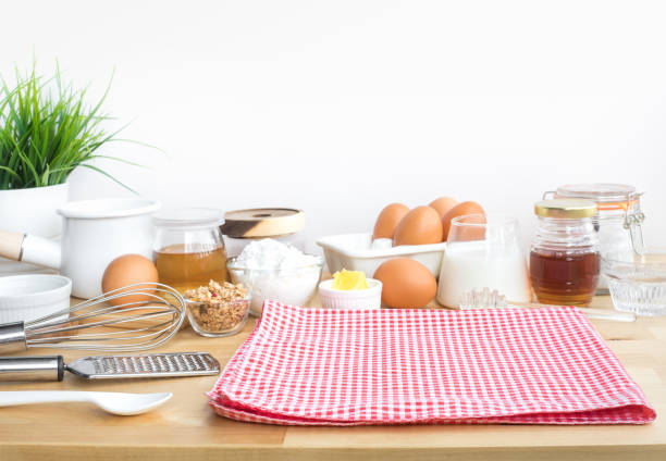 istock Selective focus.Cooking breakfast food or bakery with ingredient and copy space of tablecloth 1251776868