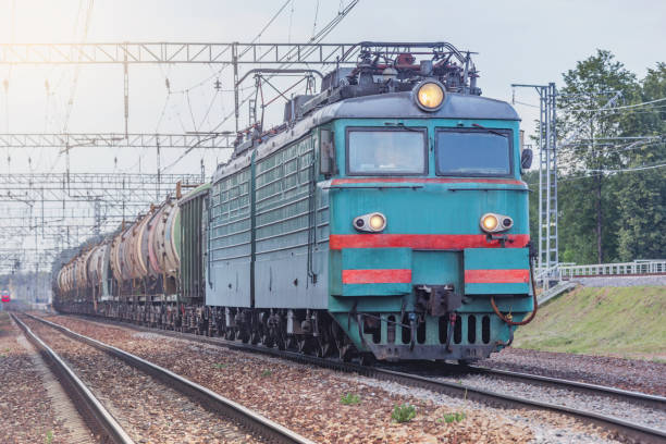 istock Freight train approaches to the station. 1251781992