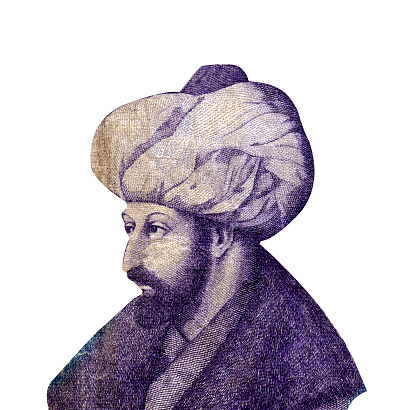 Mehmed the Conqueror portrait on 1000 turkish banknot