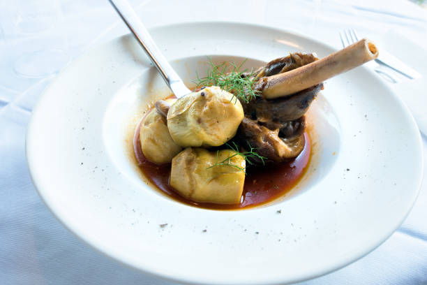 Lamb shank with artichokes