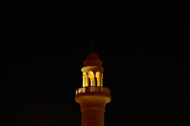 Exterior of a modern mosque with minarets