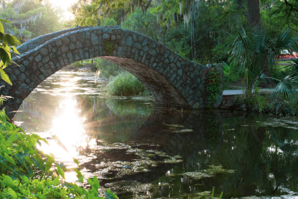 istock A magical bridge over water at sunset 1251810427