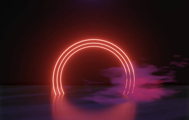 istock Mock up background/backdrop in minimal modern illustration design of neon light 1251823282
