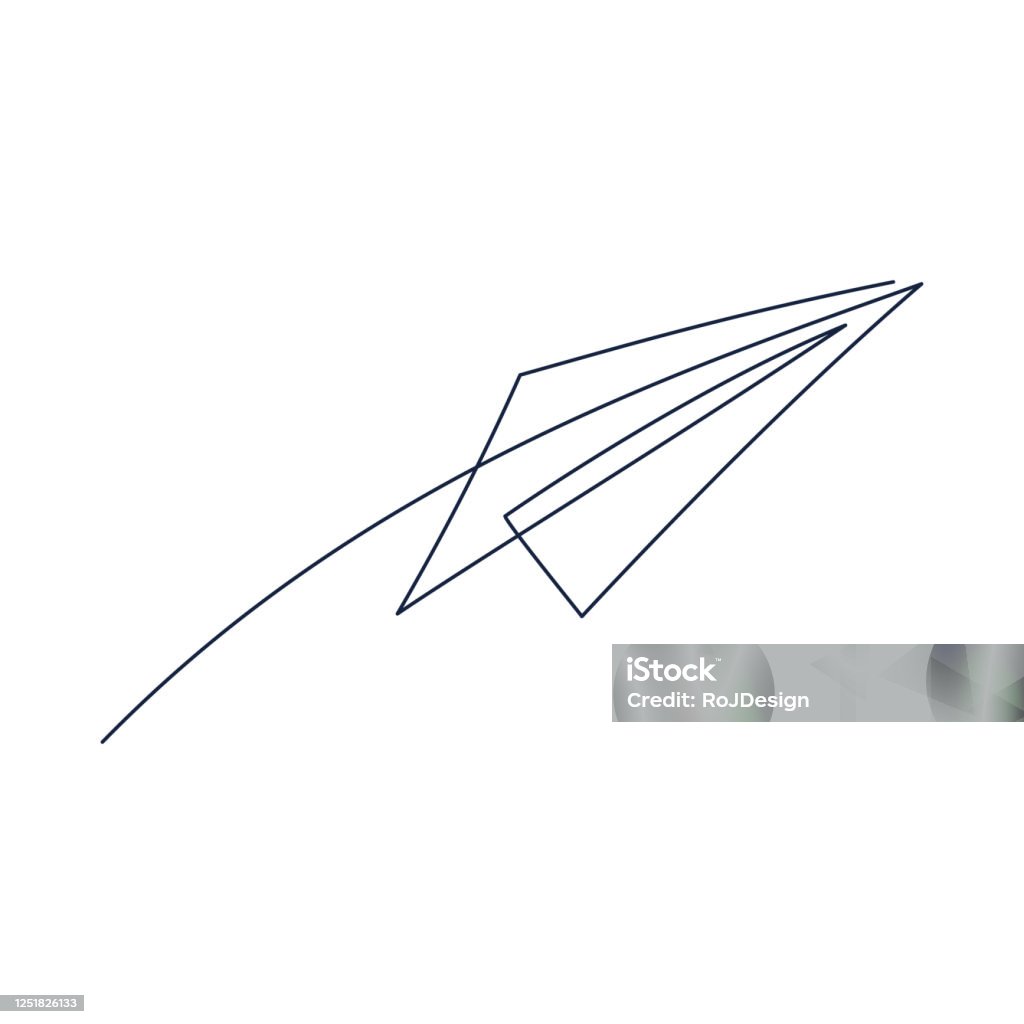 Máy Bay Giấy Liên Tục Dòng Hình Minh Họa Vector Hình Bóng Máy Bay ...
