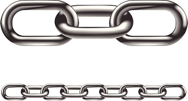 ilustrações, clipart, desenhos animados e ícones de cadeia de metal links ilustração - chain link connection metal