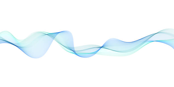 abstraktes fließendes banner - abstract wave blue lines stock-grafiken, -clipart, -cartoons und -symbole