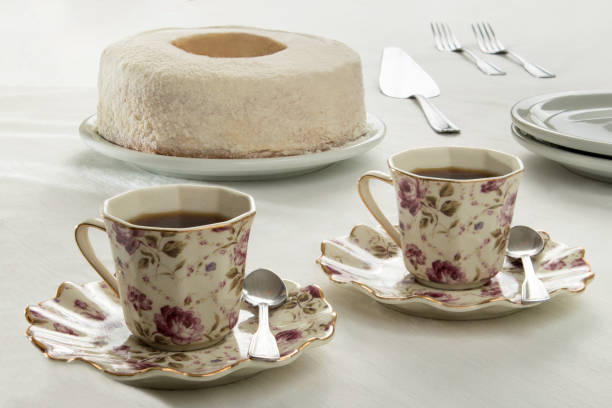 istock view of cake and coffee table 1251878583