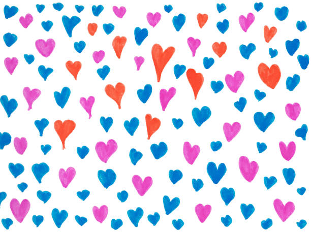 istock Hand drawn illustration Valentine's day background. Watercolor brush pens. 1251897195