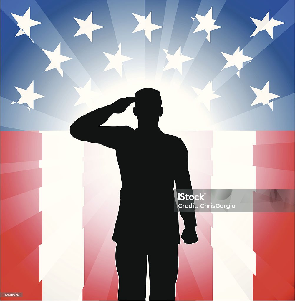 Patriotic soldier salute  Saluting stock vector