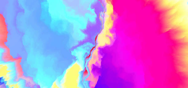 istock Bright Colorful Banner with Paint Splashes. Abstract Holi Paint Texture. Rainbow Colored Poster Design 1251904918
