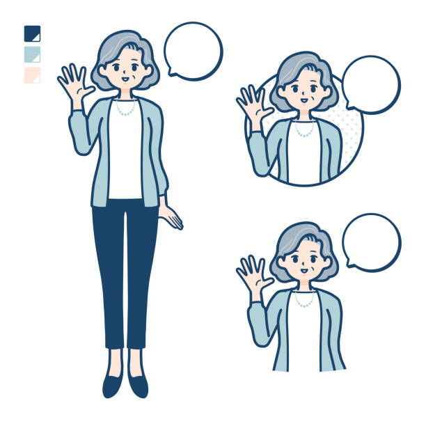 simple senior woman_Greeting Senior woman in a suit with greeting images.
It's vector art so it's easy to edit. par stock illustrations