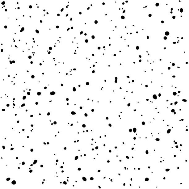 абстрактный черно-белый бесшовный шаблон. вектор пунктирный текстурированный фон - freckle stock illustrations