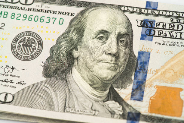 istock Close-up view of new 100 dollar. 1251914395