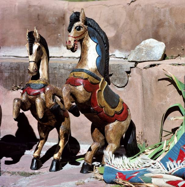 istock Folk art - horses 1251924167