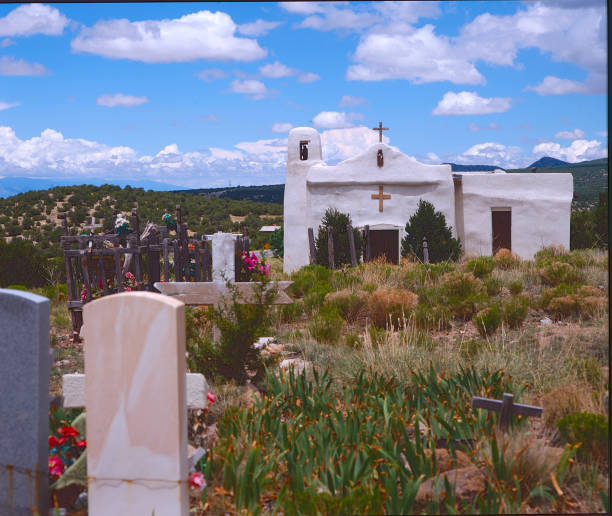 istock Catholic Church in Golden, NM white adobe #06 1251925249