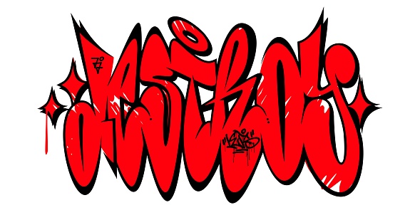 Abstract Word Destroy Graffiti Style Font Lettering Vector Illustration