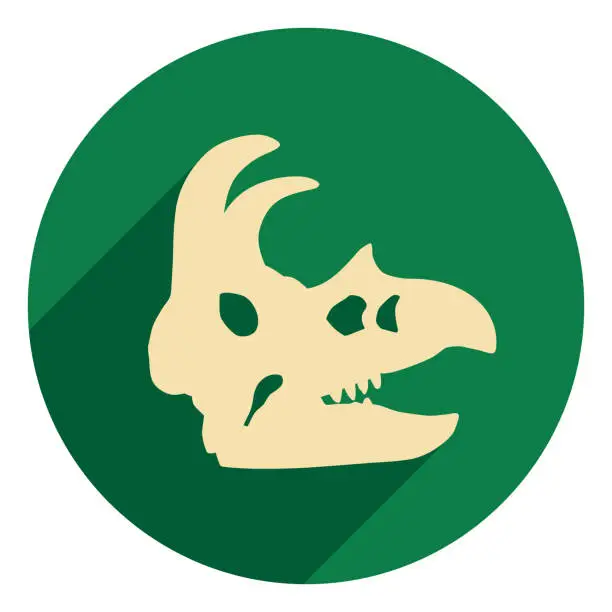 Vector illustration of Triceratops Skull Icon 2