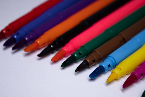istock multicolored felt-tip pens on a white background. stationery concept. copy space. isolated 1251959213