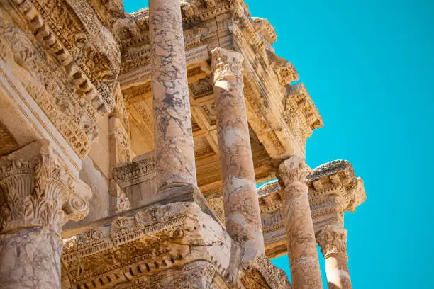 Photo of Architectural motifs of library of Celsus