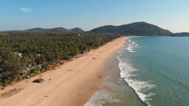 istock Agonda Beach aerial drone view. Goa. India 1251968705