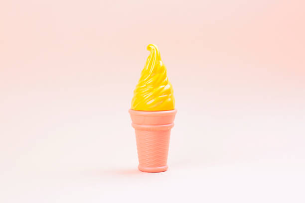 istock Summer concept. Ice cream on a minimal pastel background 1251975068
