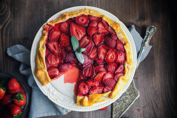 istock Freshly baked strawberry galette or open strawberry pie 1251975670
