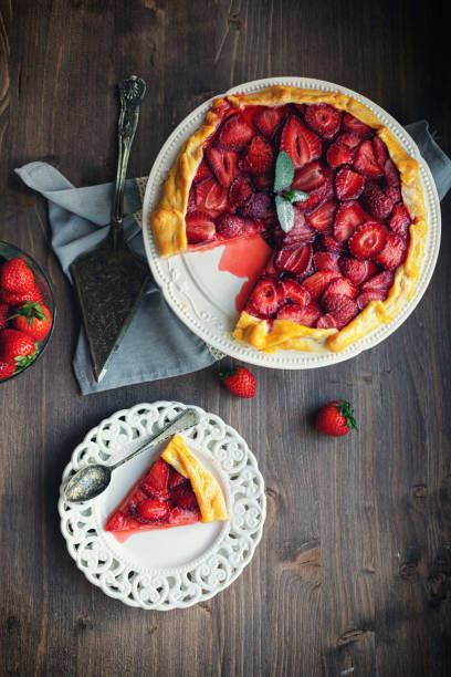 istock Freshly baked strawberry galette or open strawberry pie 1251975751