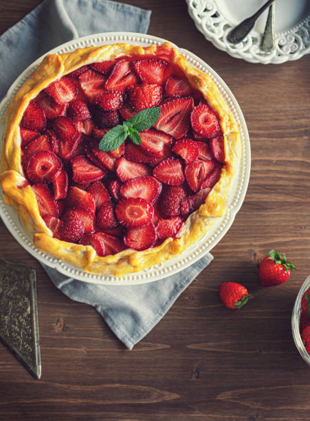 istock Freshly baked strawberry galette or open strawberry pie 1251975784