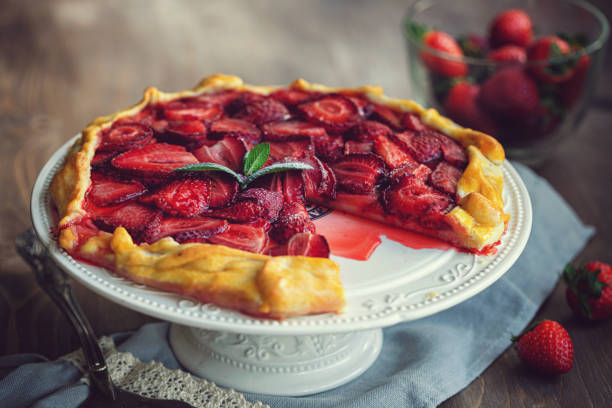 istock Freshly baked strawberry galette or open strawberry pie 1251975803