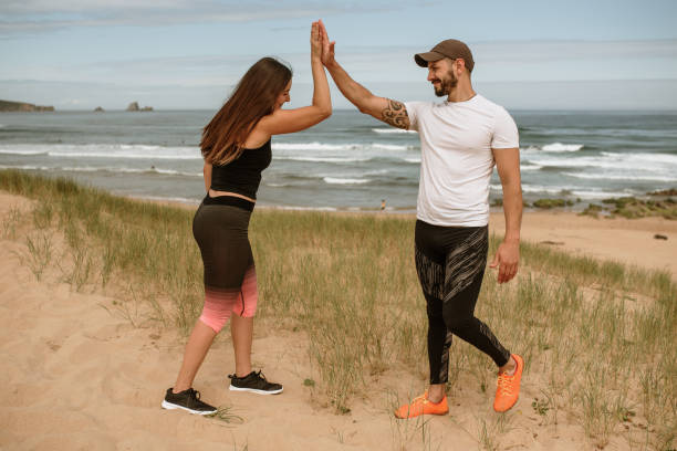 istock Young couple giving a high five after sport 1251975985