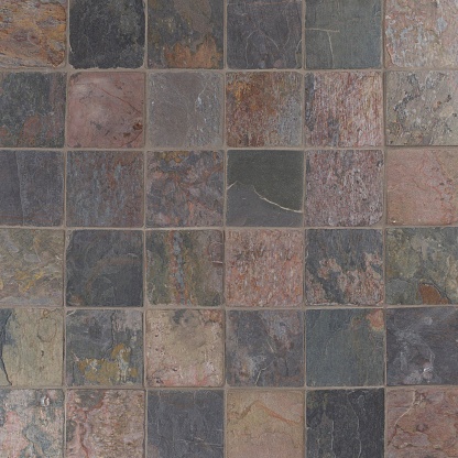 Multicolor seamless square shaped stone from slate
