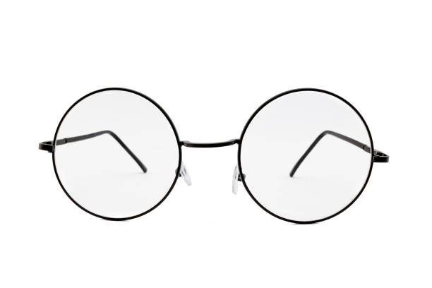чистая улица стиль чтение очки изолированы на белом - frame ellipse photograph black стоковые фото и изображения