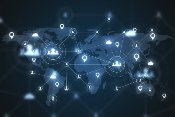 istock Social media network and remote work hologram. 1252000661