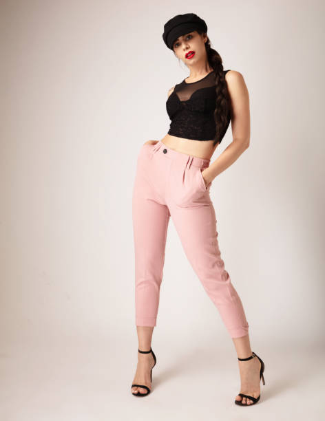 istock Beautiful fashion model front of white background. 1252007135