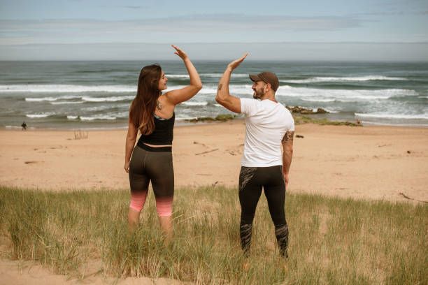 istock Young couple giving a high five after sport 1252015963
